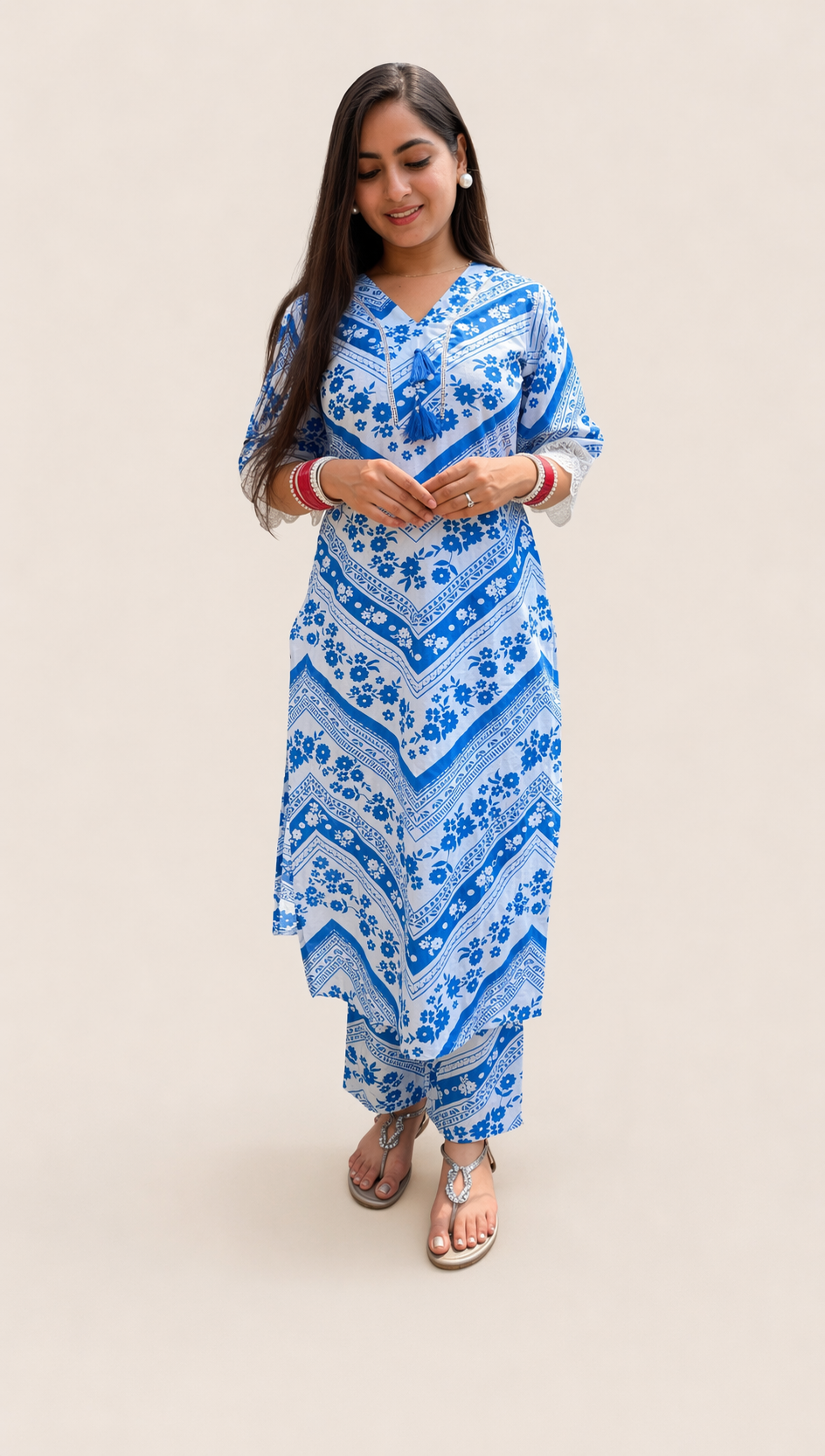 Azure Bloom Royale Kurta Set
