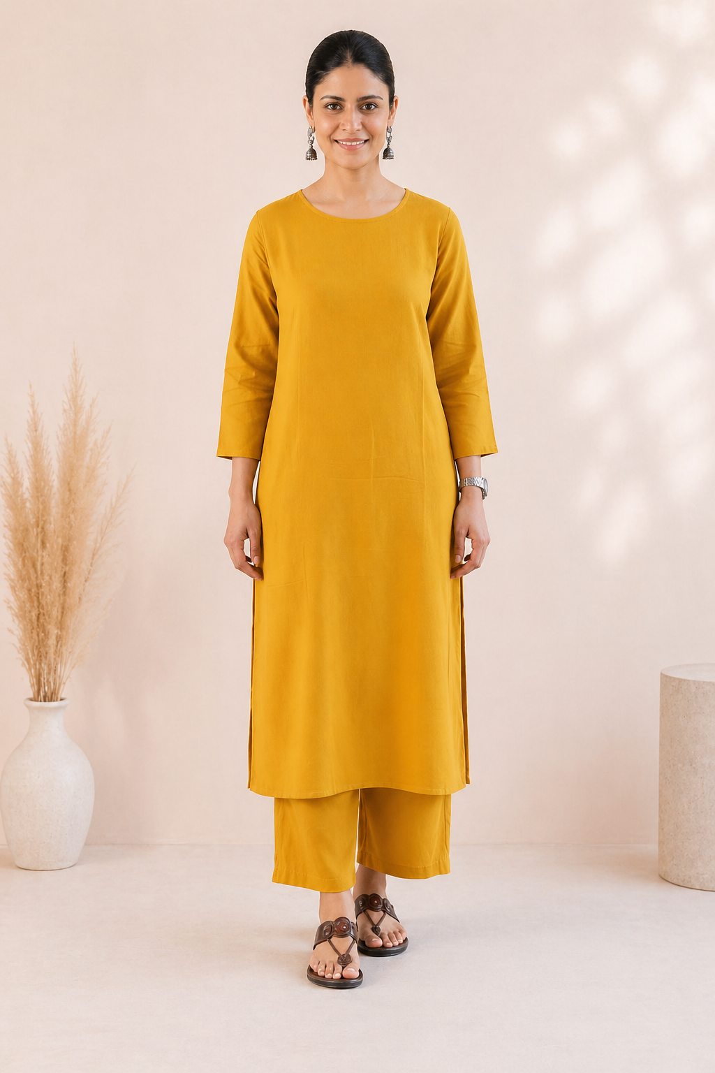 Saffron Glow Kurta Set